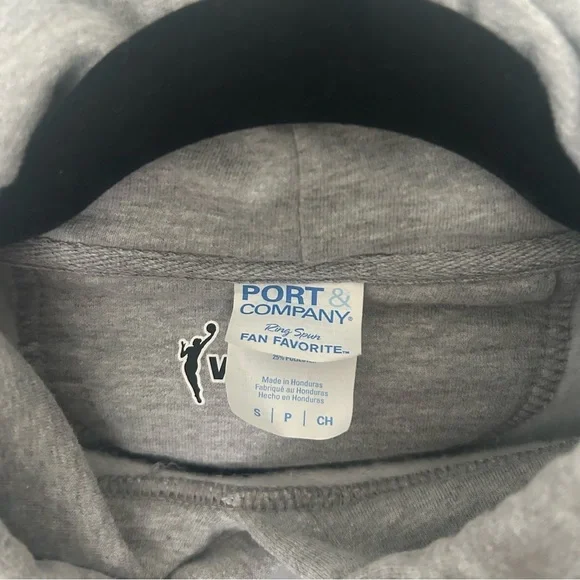 WNBA Port & Company Fan Favorite Light Gray Small Pullover Hoodie Unisex Soft - Picture 3 of 5